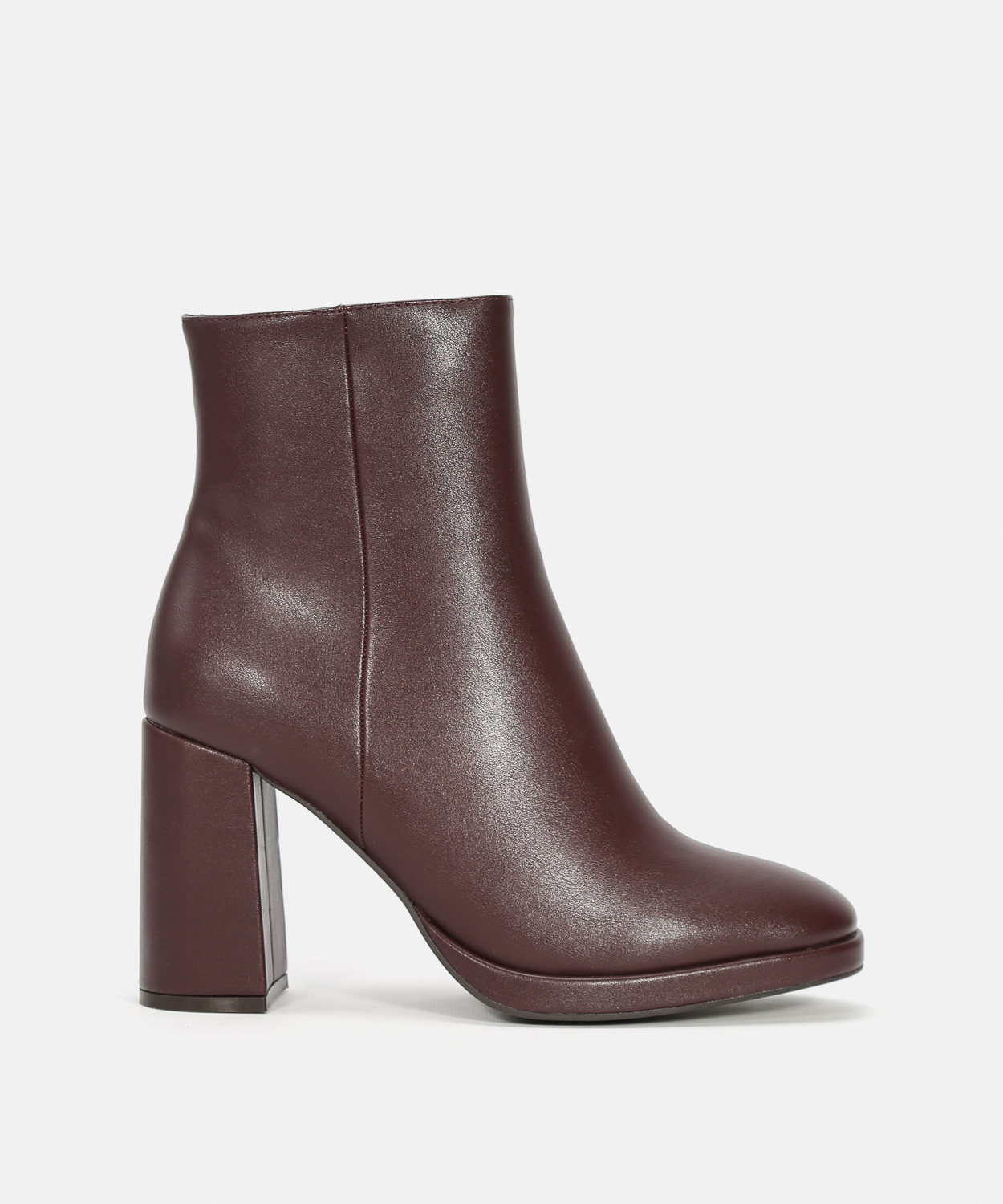 Botines tacón burdeos